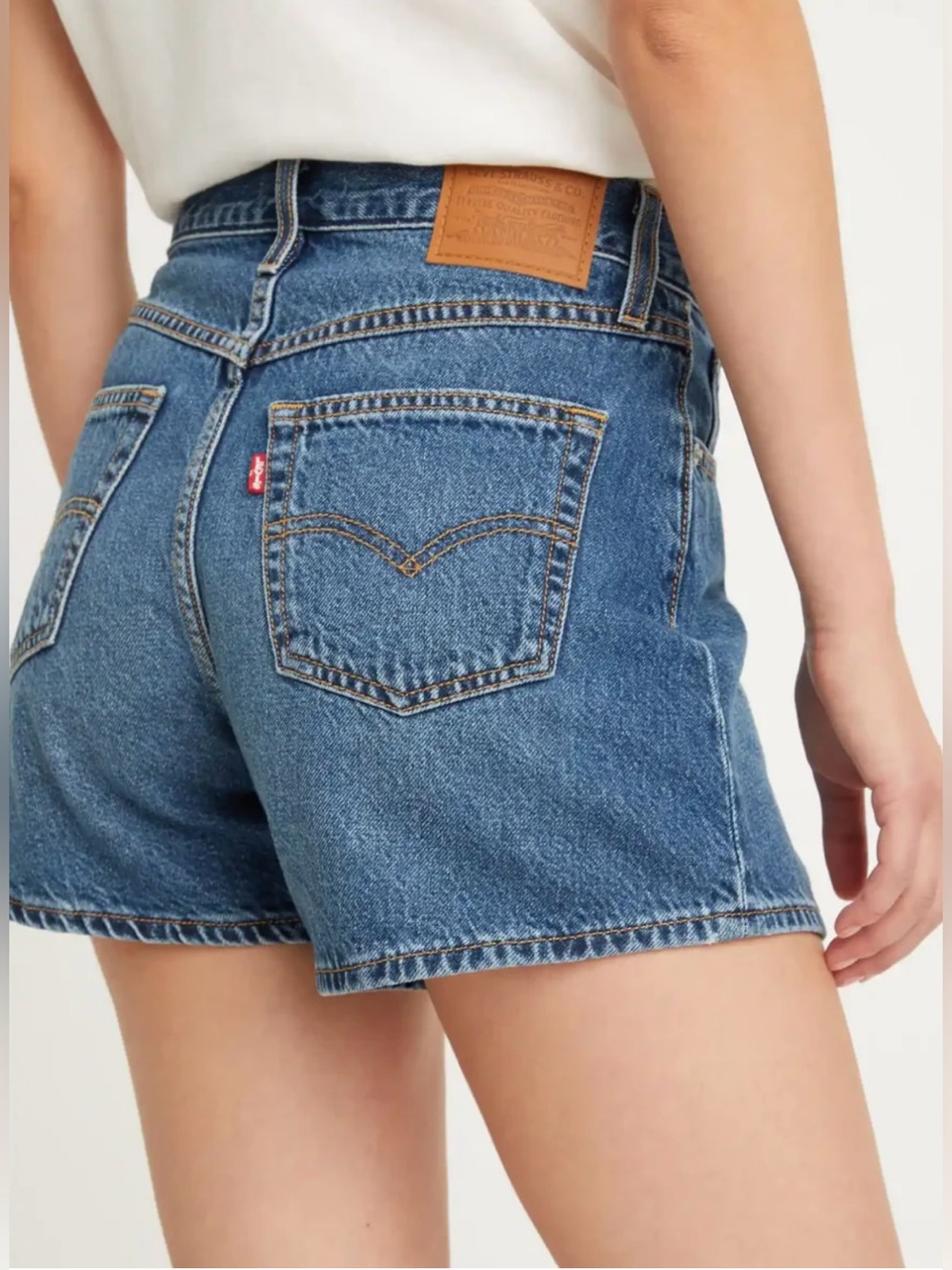 Levi's Medium Blue High-Rise Denim Jean Shorts | 26 | NWT
